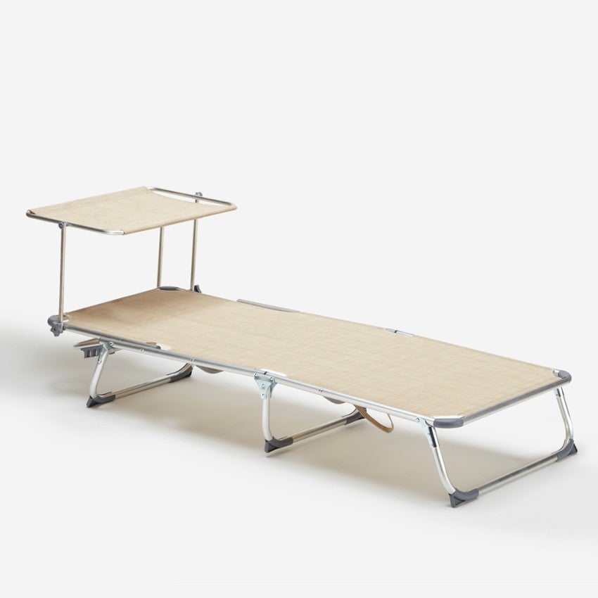 2 transats de piscines mer pliants avec pare-soleil California - 4