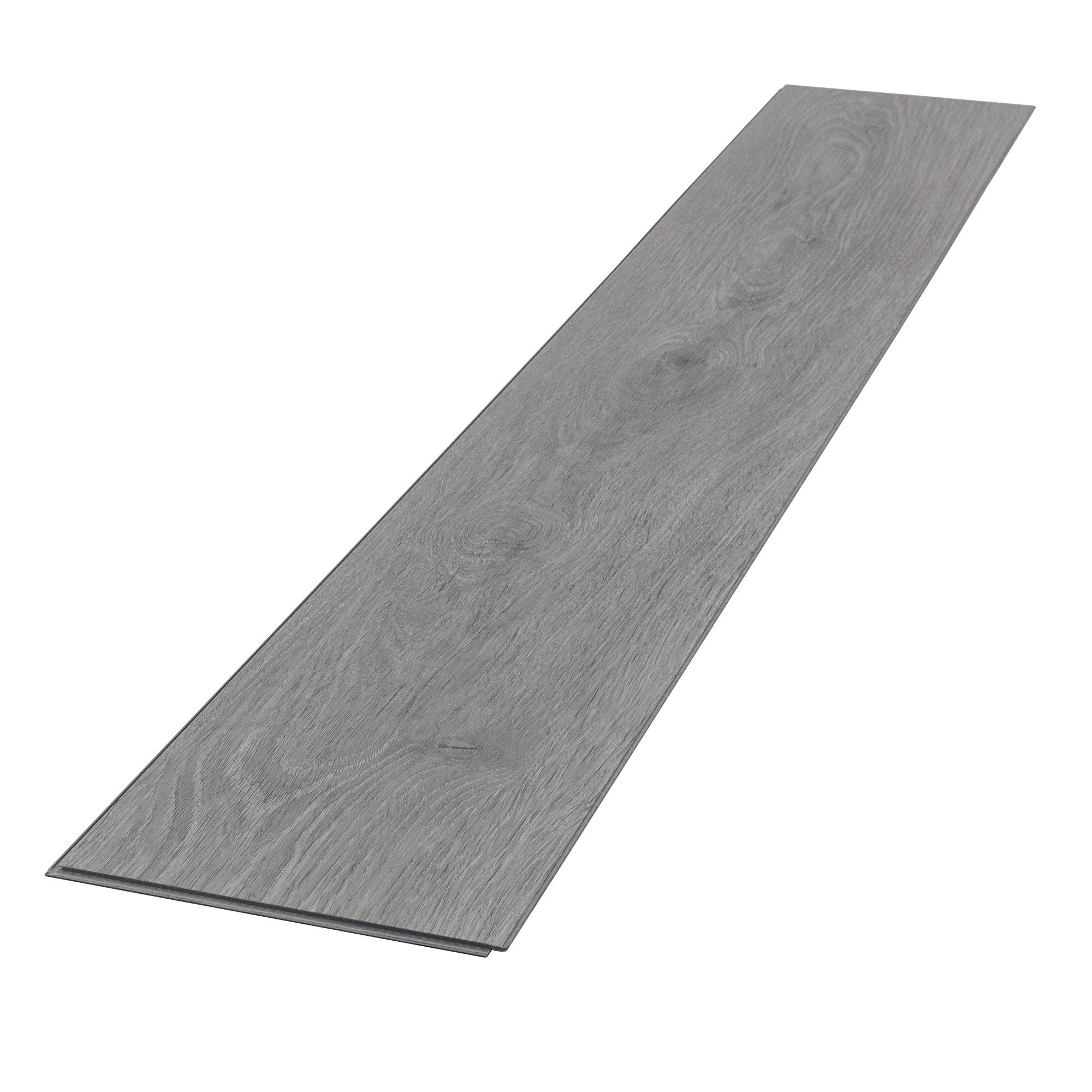 Suelo vinilo pvc lamas 1,54m²/7 planchas de click madera gris windswell hickory