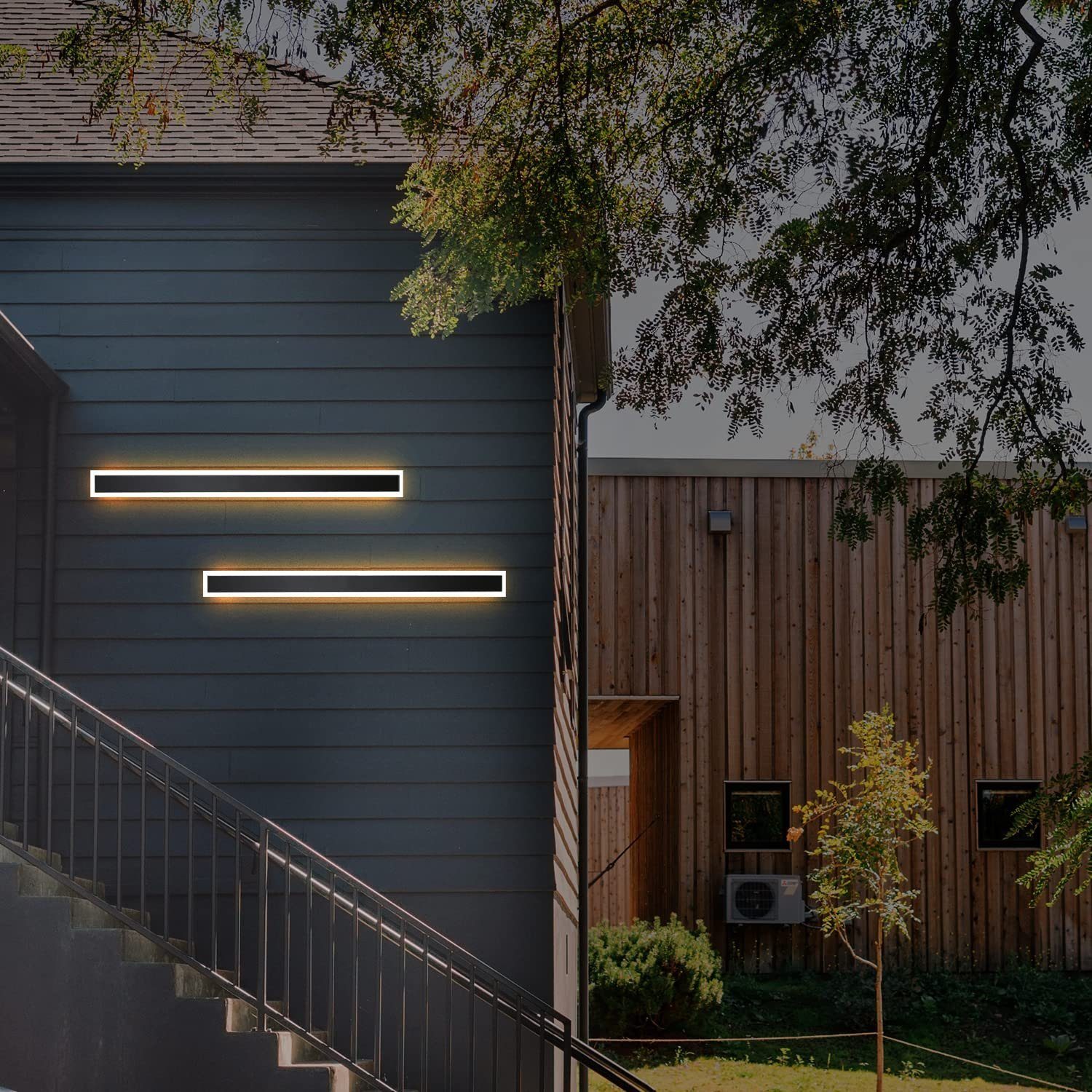 NETTLIFE Kinkiet LED Zewnętrzny kinkiet 100 cm Czarny kinkiet zewnętrzny Long Villa IP65 Modern 21 W - 7