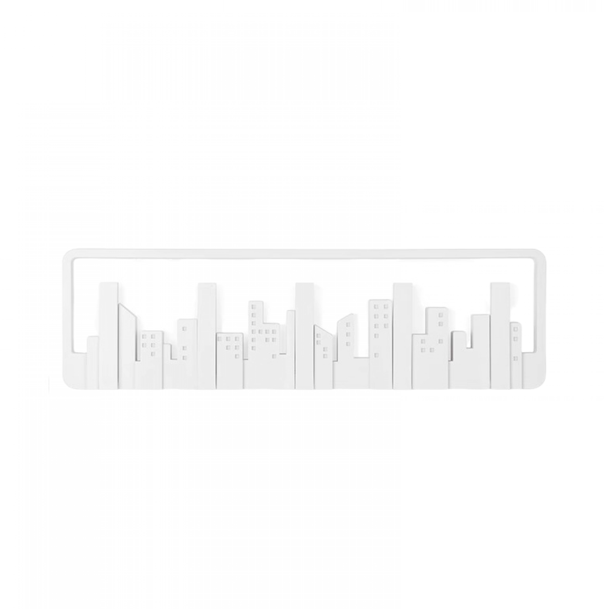 Nowoczesny wieszak ścienny z haczykami, wieszak ścienny z 5 haczykami, wieszak wewnętrzny, biały