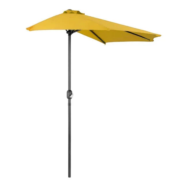 Ombrellone a mezzaluna 3 mt da muro esterno giardino con palo centrale in alluminio Half Moon - Beige - 3