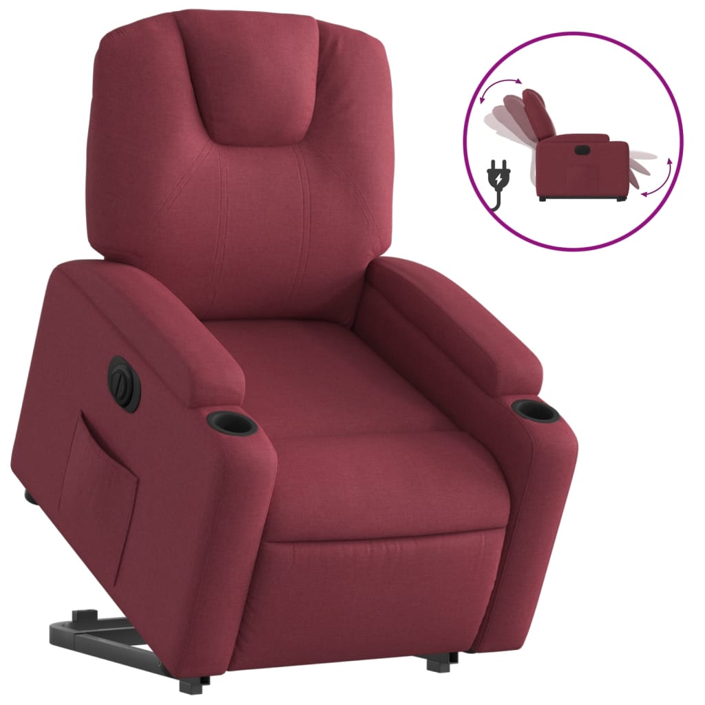 VIDAXL - Poltrona Massaggiante Reclinabile Rosso Vino In Tessuto VIDAXL - Poltrona Massaggiante Reclinabile Rosso Vino In Tessuto