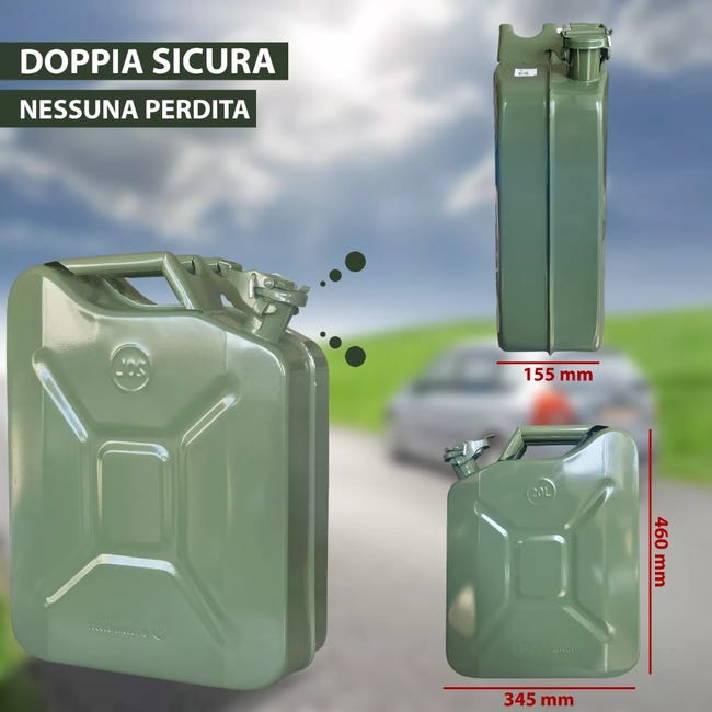 20L Verde Tanica Con Flessibile Beccuccio - per Carburante Benzina Diesel Ecc 20L Verde Tanica Con Flessibile Beccuccio - per Carburante Benzina Diesel Ecc