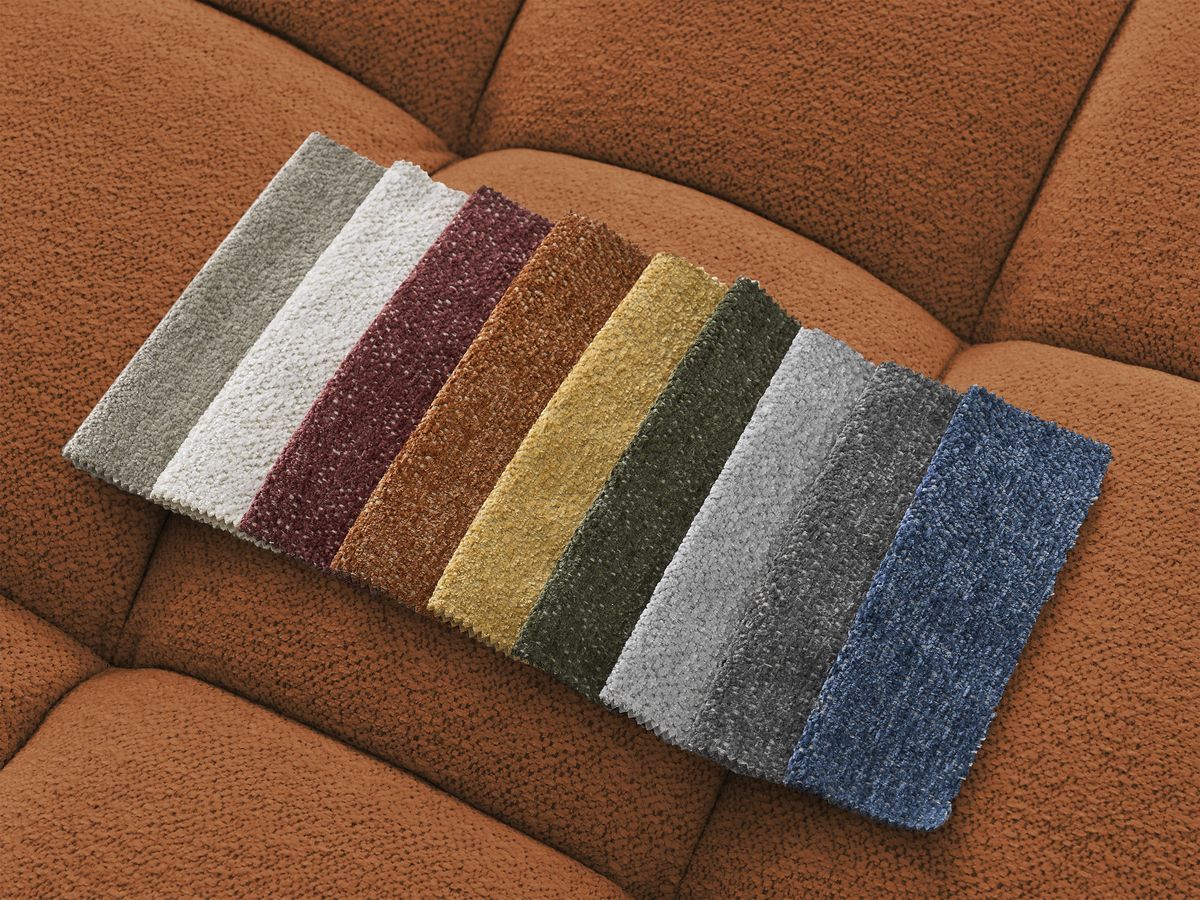 Canapé d'angle L convertible coffre EVEREST tissu chiné BOBOCHIC 3 ...