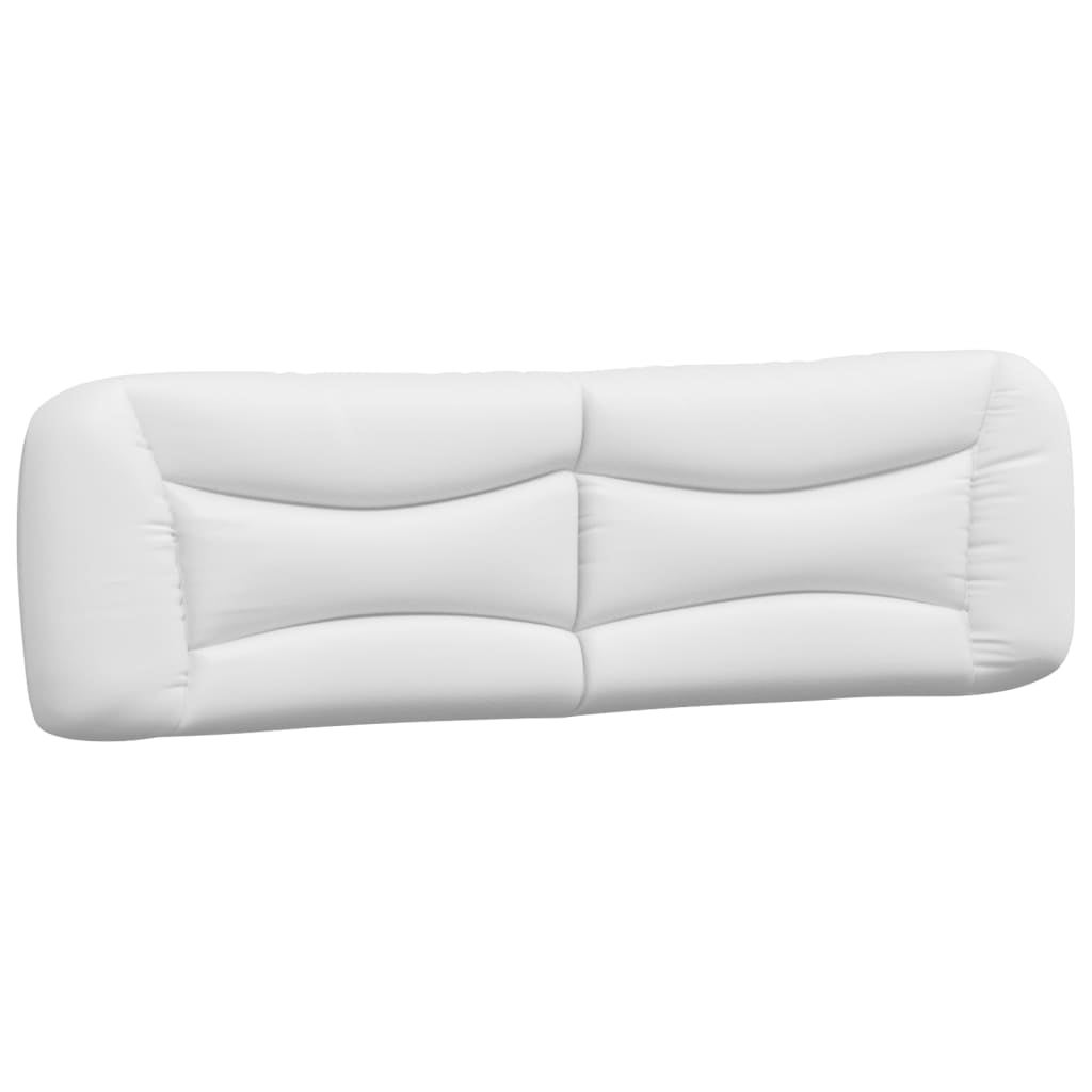 Tête De Lit Rembourrée 2 Pièces En Cuir Synthétique Blanc - Hauteur Réglable 78/88 Cm - Design Élégant Avec Rivets