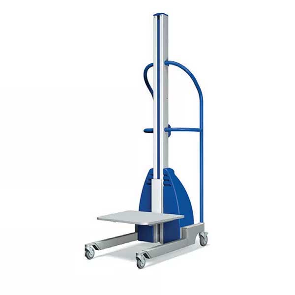 Chariot gerbeur semi électrique avec plateau 460x450mm - Levée 2035mm - Charge 150kg - Protection étanche IP41 pour environnements humides - 300722/P