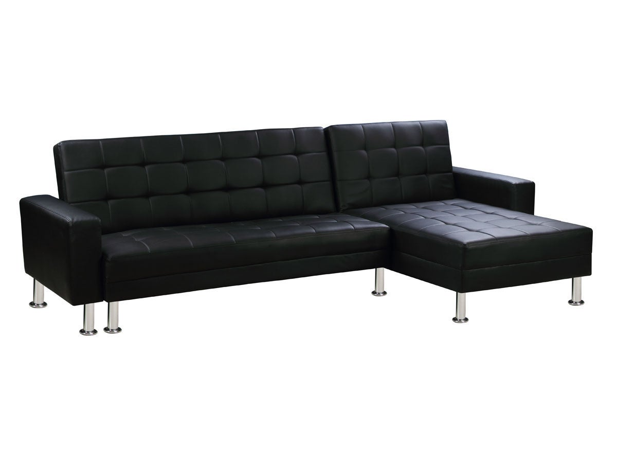 Sofá esquinero convertible y reversible theo - 4 plazas - negro