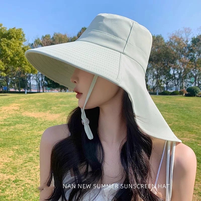 Chapeau de soleil à larges bords, chapeau de pêcheur d'été pour femme avec protection UV, chapeau de protection solaire - 6
