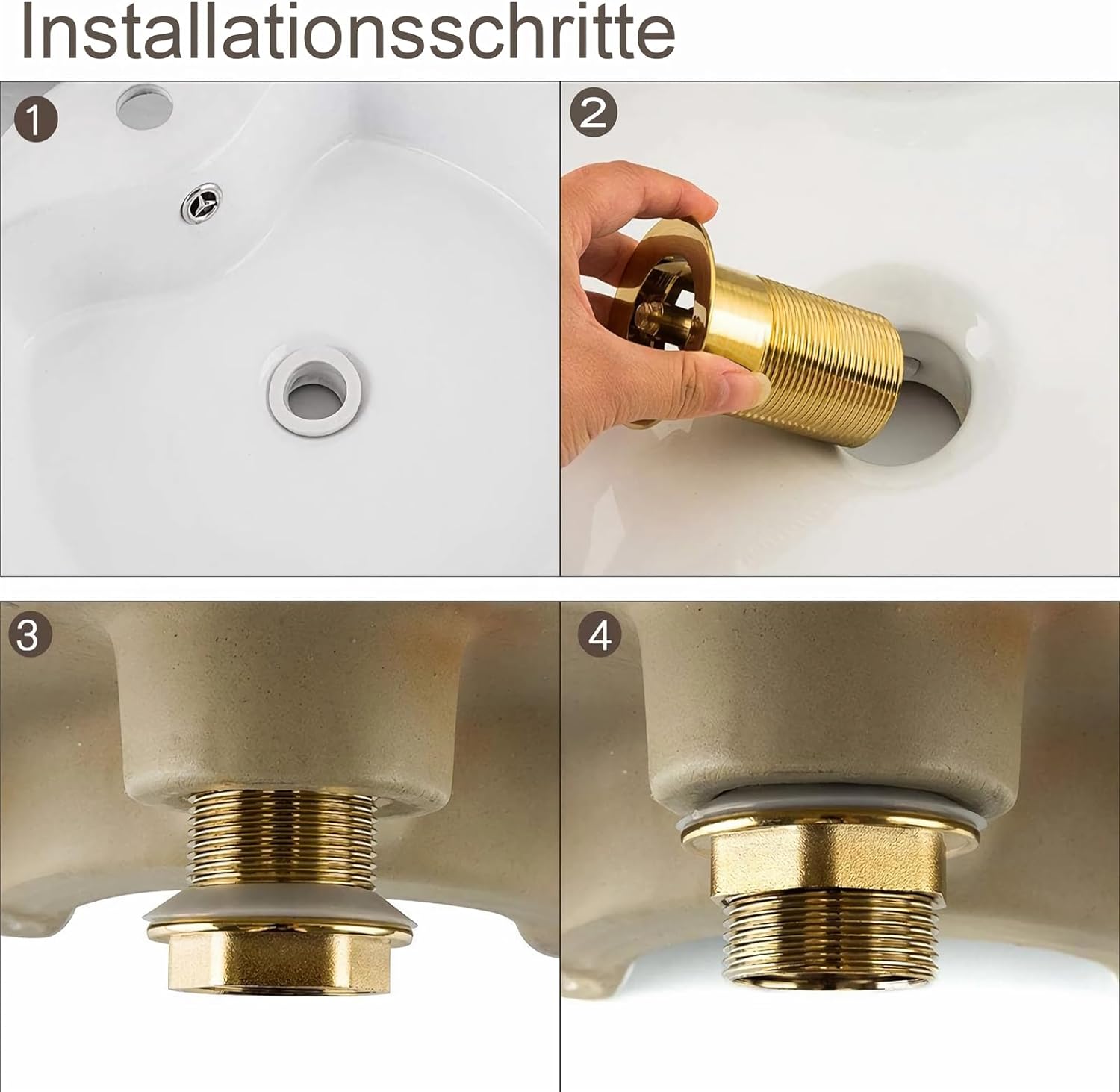 Bonde d'écoulement universelle pour lavabo et lavabo - Valve pop-up moderne - Valve de vidange avec trop-plein, laiton, acier inoxydable - 8