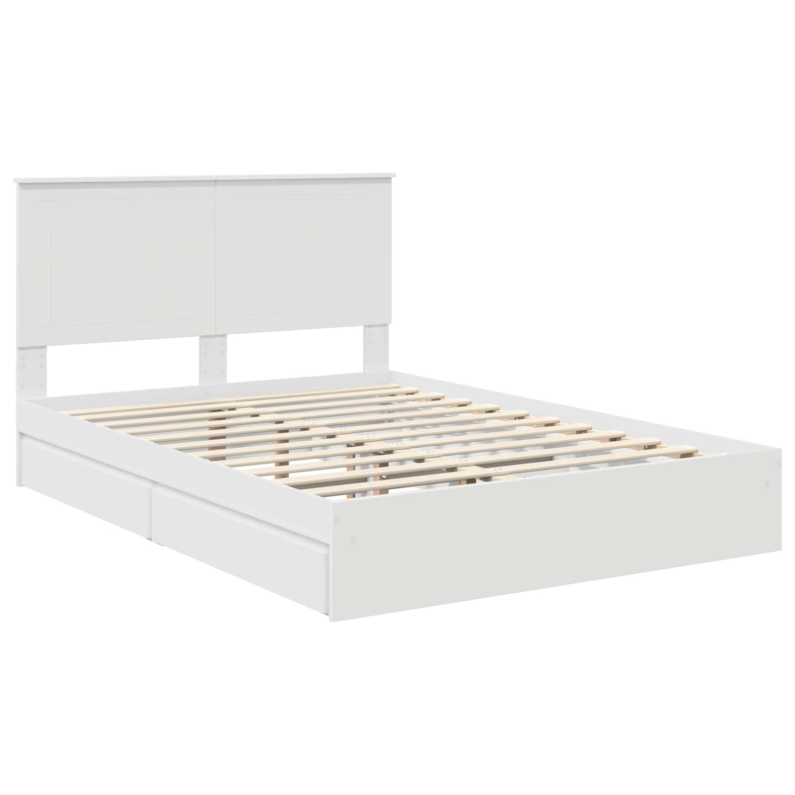 Lit de Rangement Blanc 140 x 190 cm Bois d'ingénierie - 4