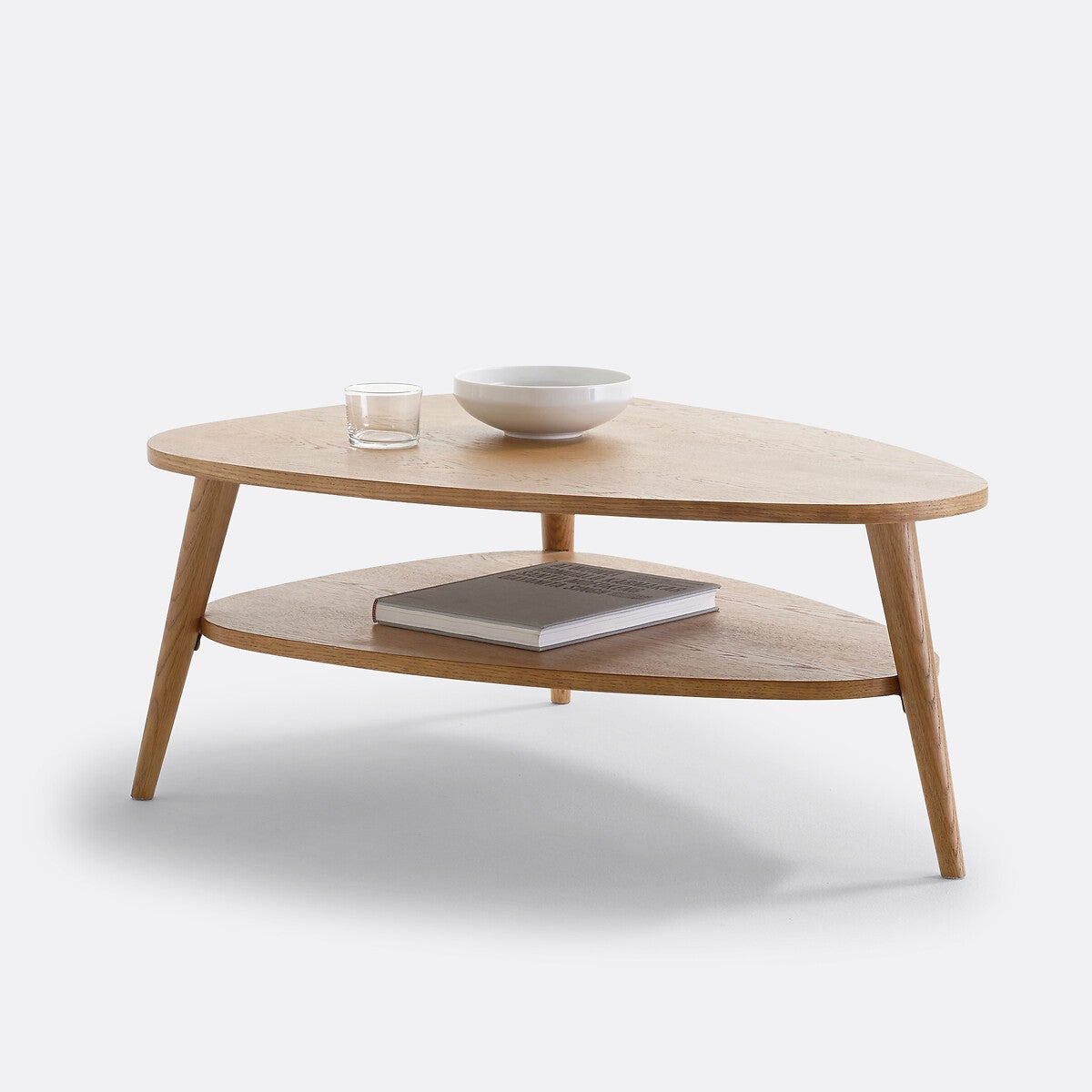 Table basse vintage, à double plateau, longueur 90 cm, QUILDA - Chêne - taille unique - 3