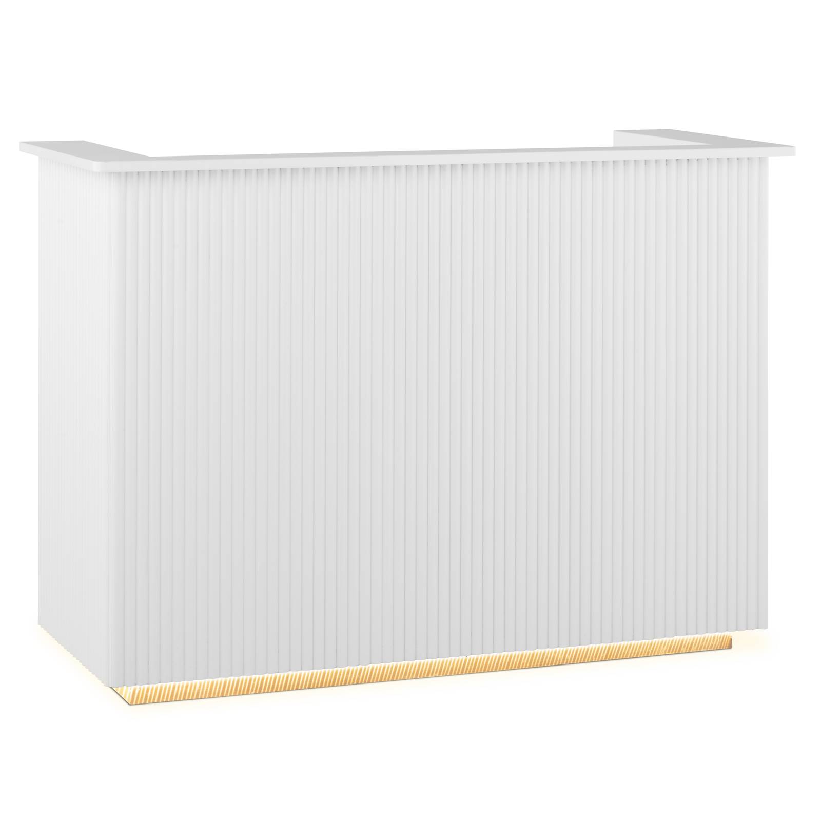 Mostrador De Recepción Con Luz LED - Escritorio Moderno 120x50x100 Cm, Blanco Y Negro, Con Cajón Para Teclado Y Almacenamiento