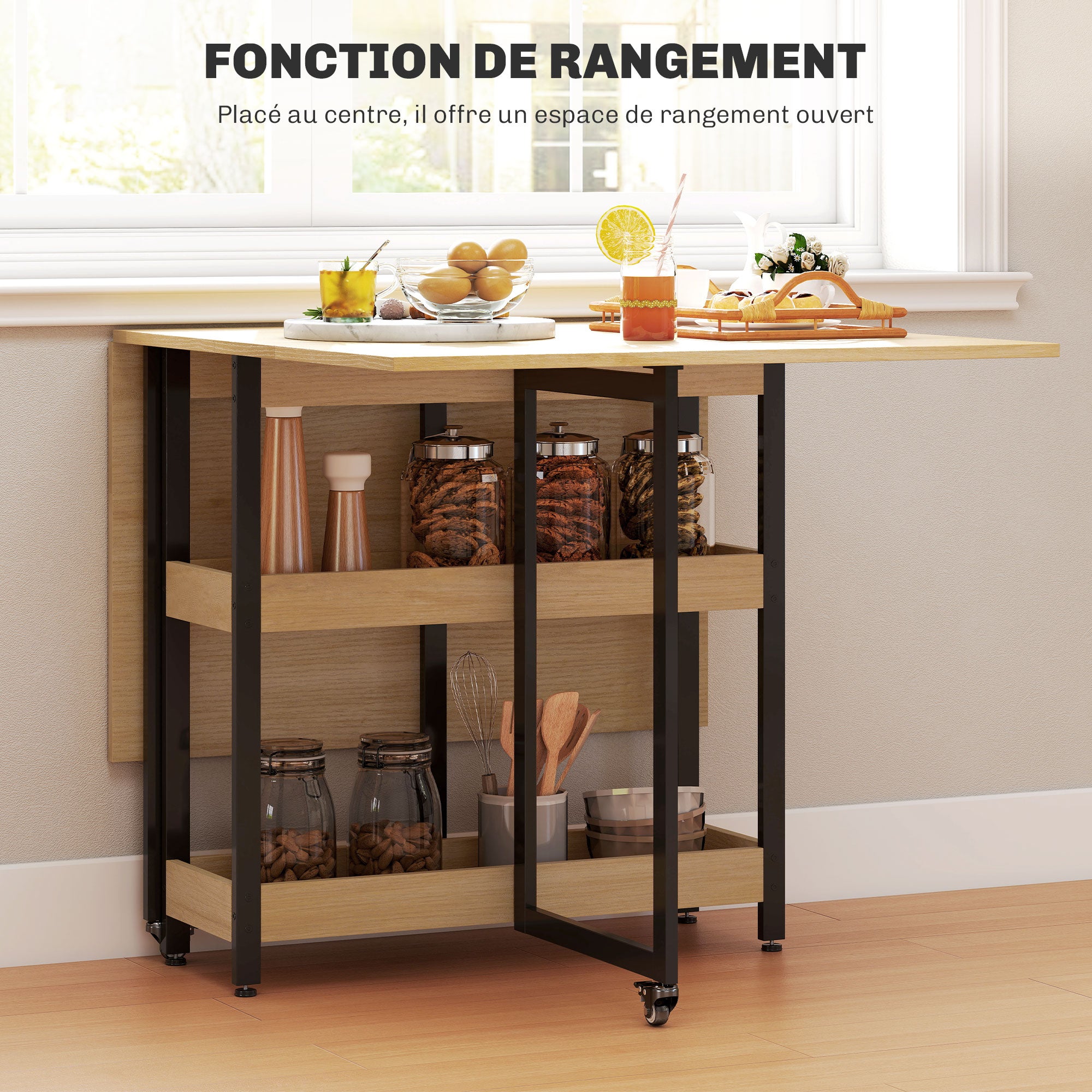 Table à manger pliante Panneau de particules HOMCOM - 5