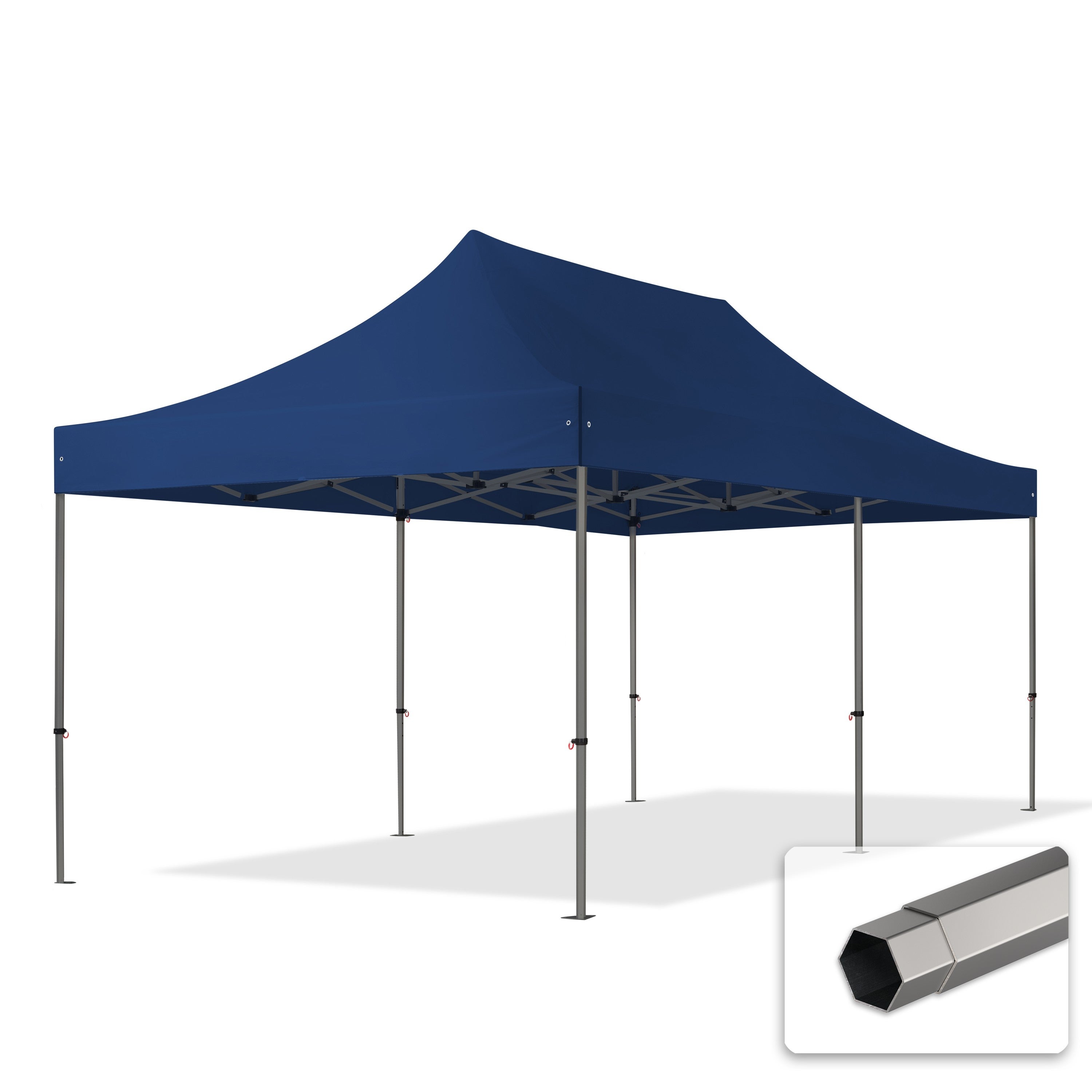 3x6 m Namiot Ekspresowy, PREMIUM Stal 40mm, niebieski