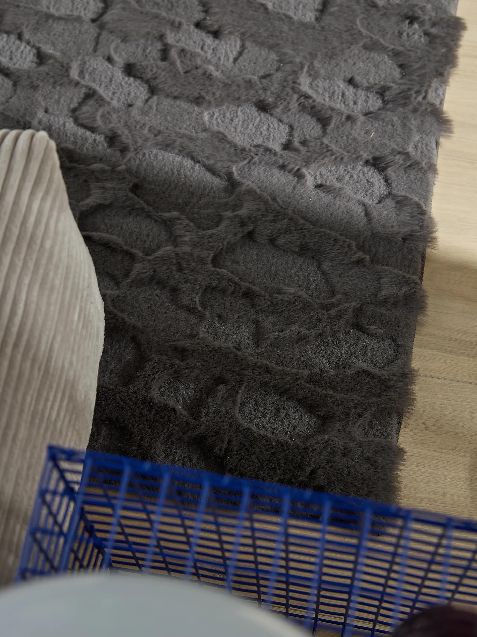 BENUTA - Tapis fausse fourrure Immy anthracite 120x170 cm - 3