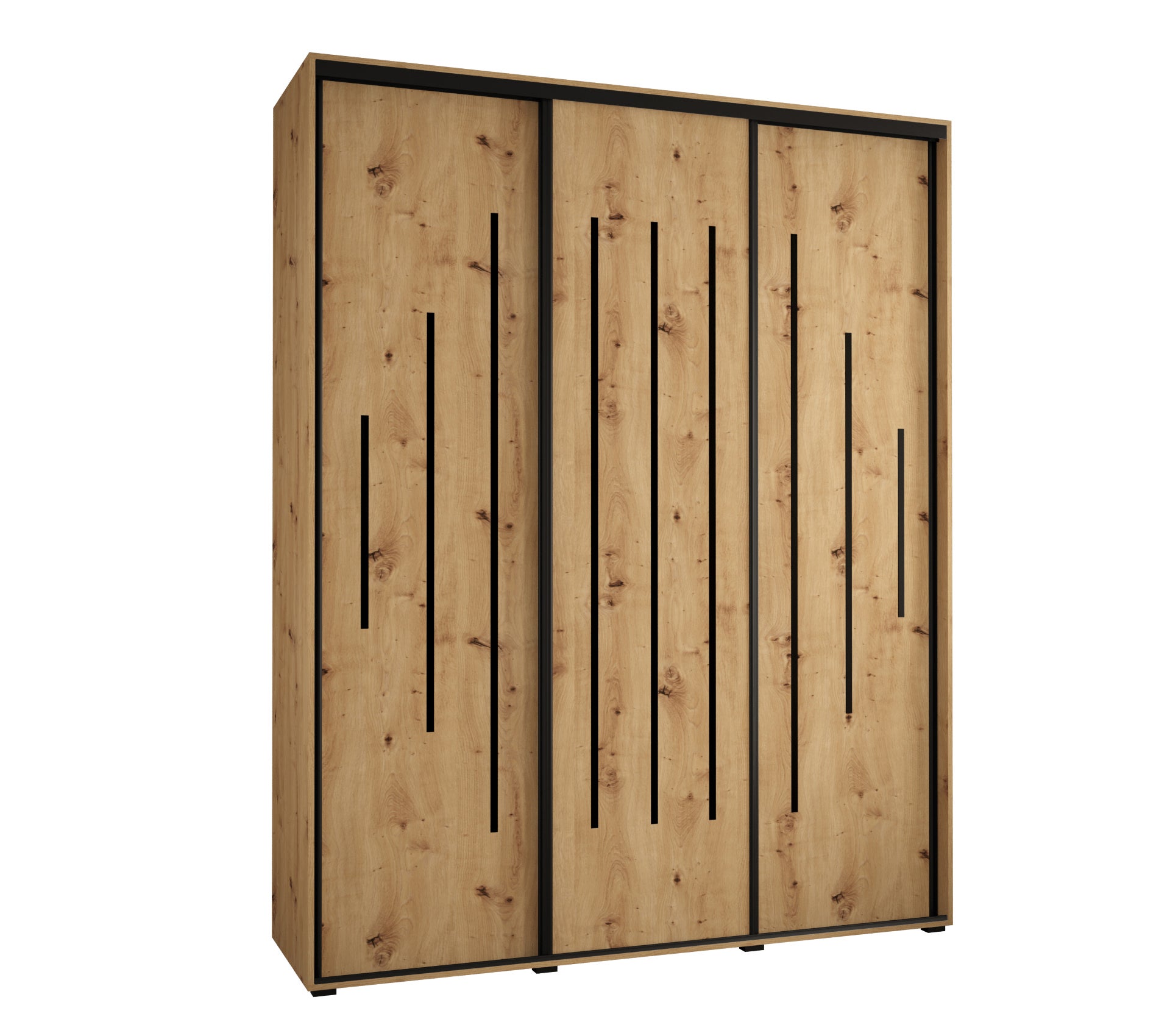 Szafa przesuwna wysoka Davos 12 200 x 60 x 235,2 cm artisan + artisan + u. czarny - Abiks Meble