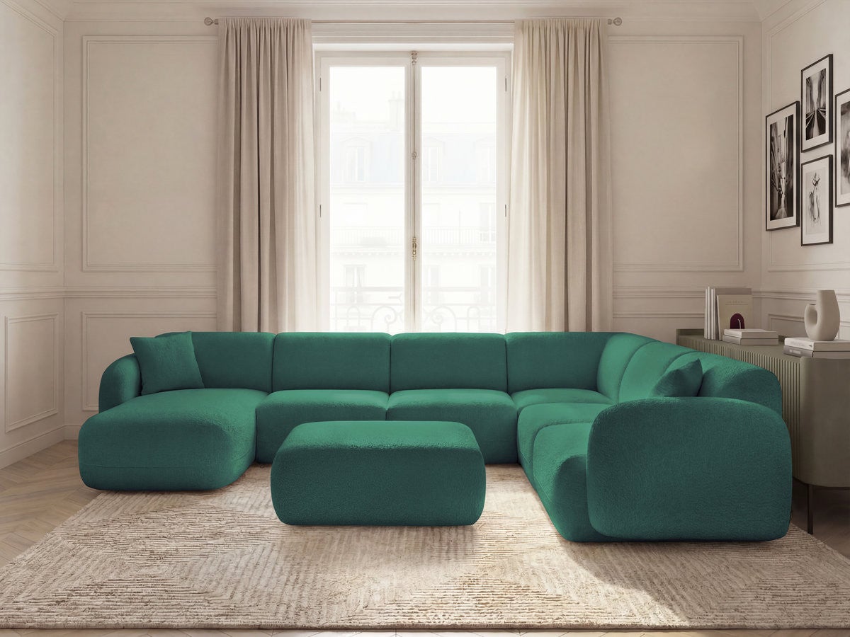 Canapé panoramique fixe modulable ANDA avec 4 chauffeuses, 1 méridienne ...