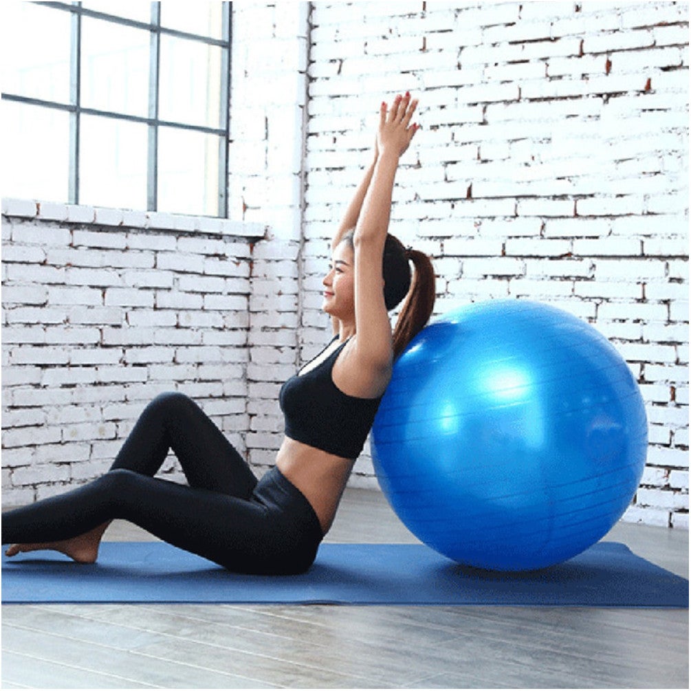 Ballon de gymnastique - Anti-éclatement - 75cm - Bleu - Équipement de