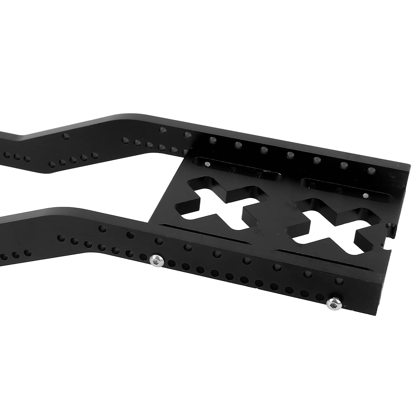 Telaio per auto RC in lega di alluminio con paraurti anteriore e posteriore per SCX10 D90 1/10 RC Crawler (nero) - 8