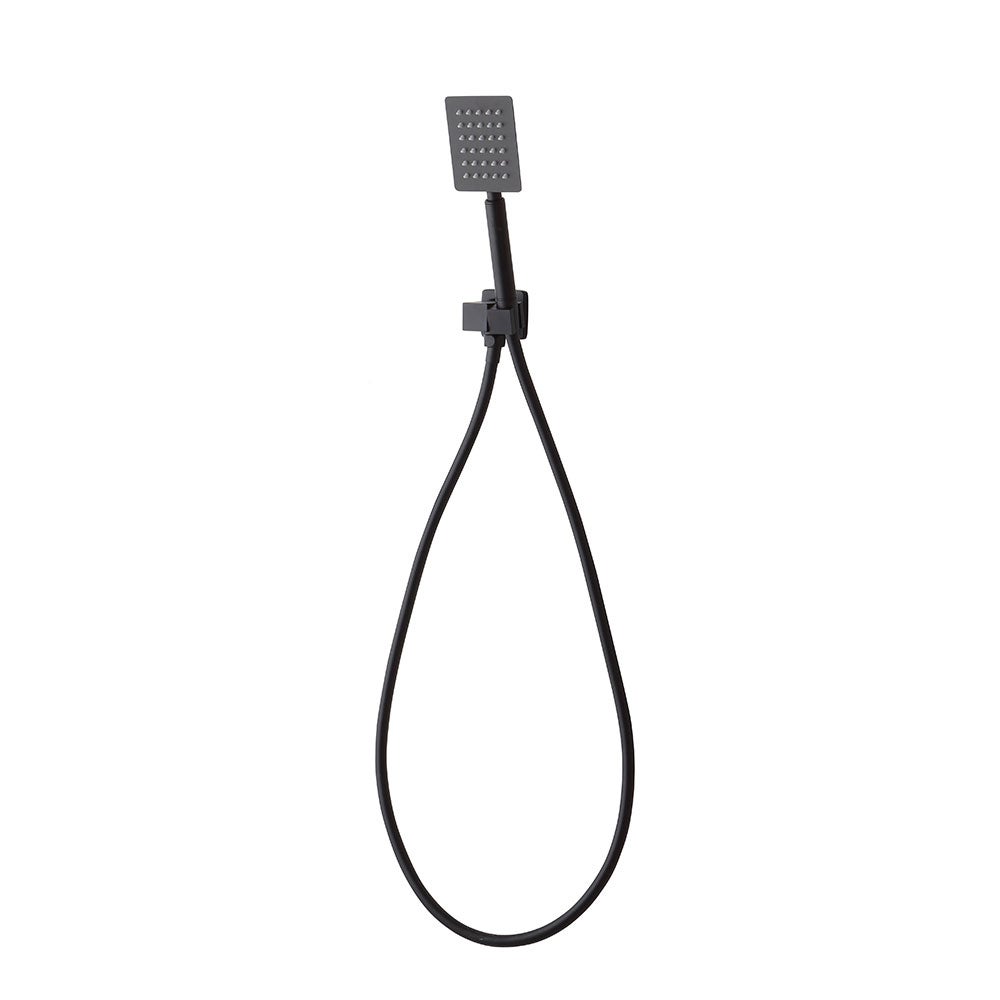 Kit de ducha 3 piezas negro opaco con toma de agua y ducha extraíble