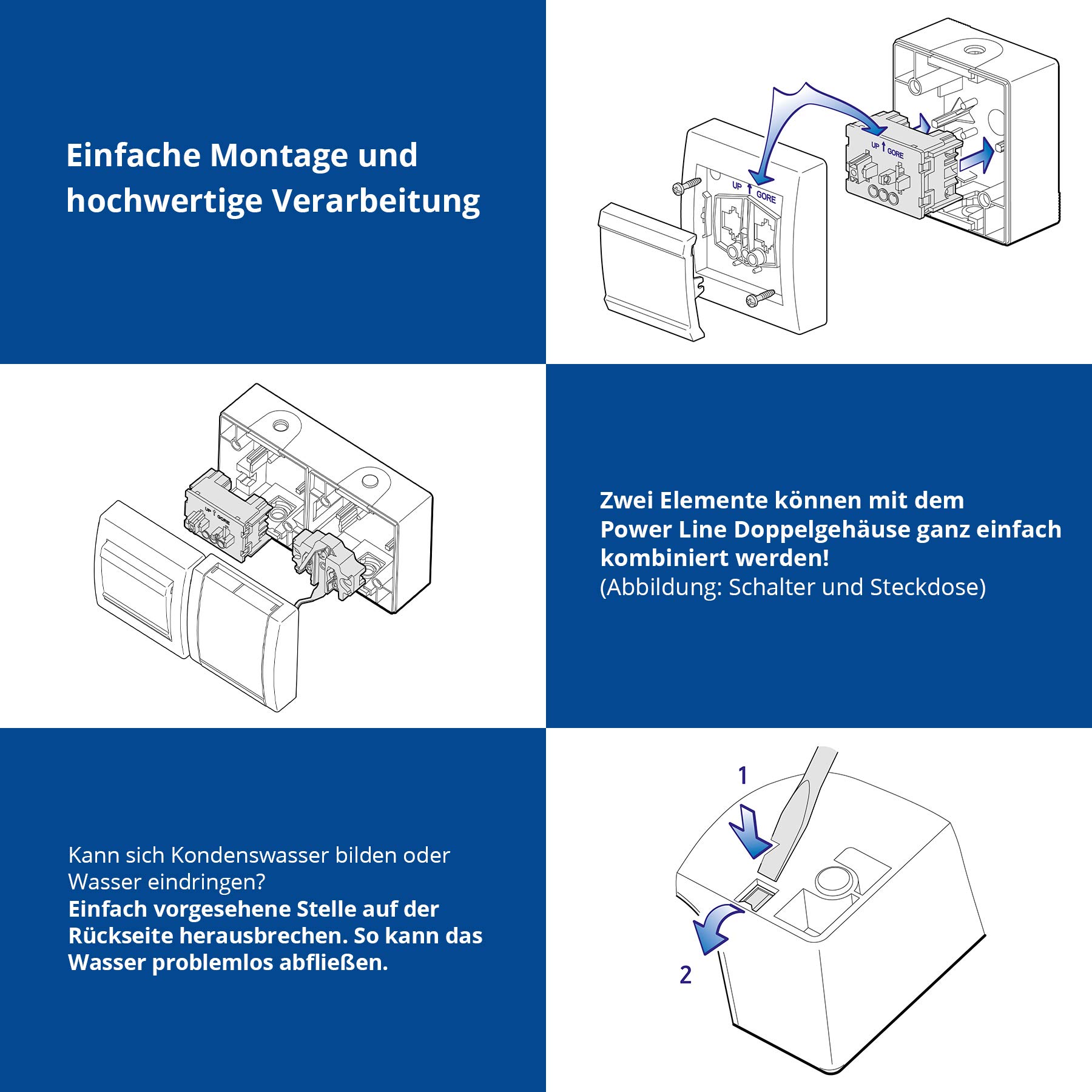 ALING-CONEL Campanello da parete 10AX/250V~/IP 44, bianco - 4