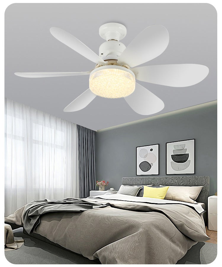 Ventilateur de plafond avec éclairage et télécommande, éclairage à visser, six pales, 40 W - 52 cm, blanc - 8