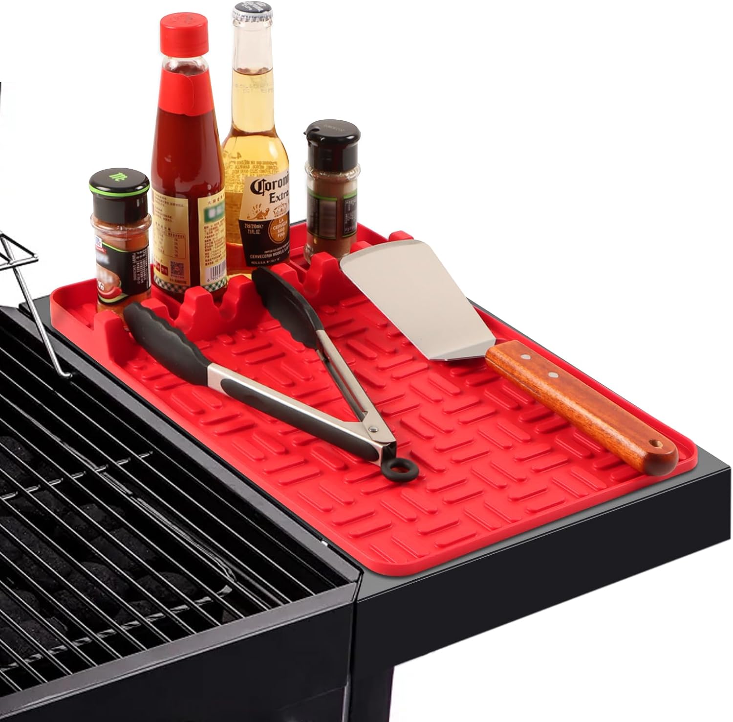 Tappetino Per Barbecue In Silicone - 40.6x29.2 Cm, Grigio