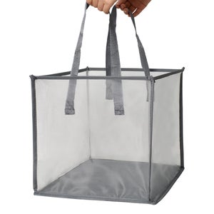 GLOWPOINT Cesto Portabiancheria Stretto 65L Con Coperchio - Pieghevole, Impermeabile, Con Borsa Interna Rimovibile, Beige - 5