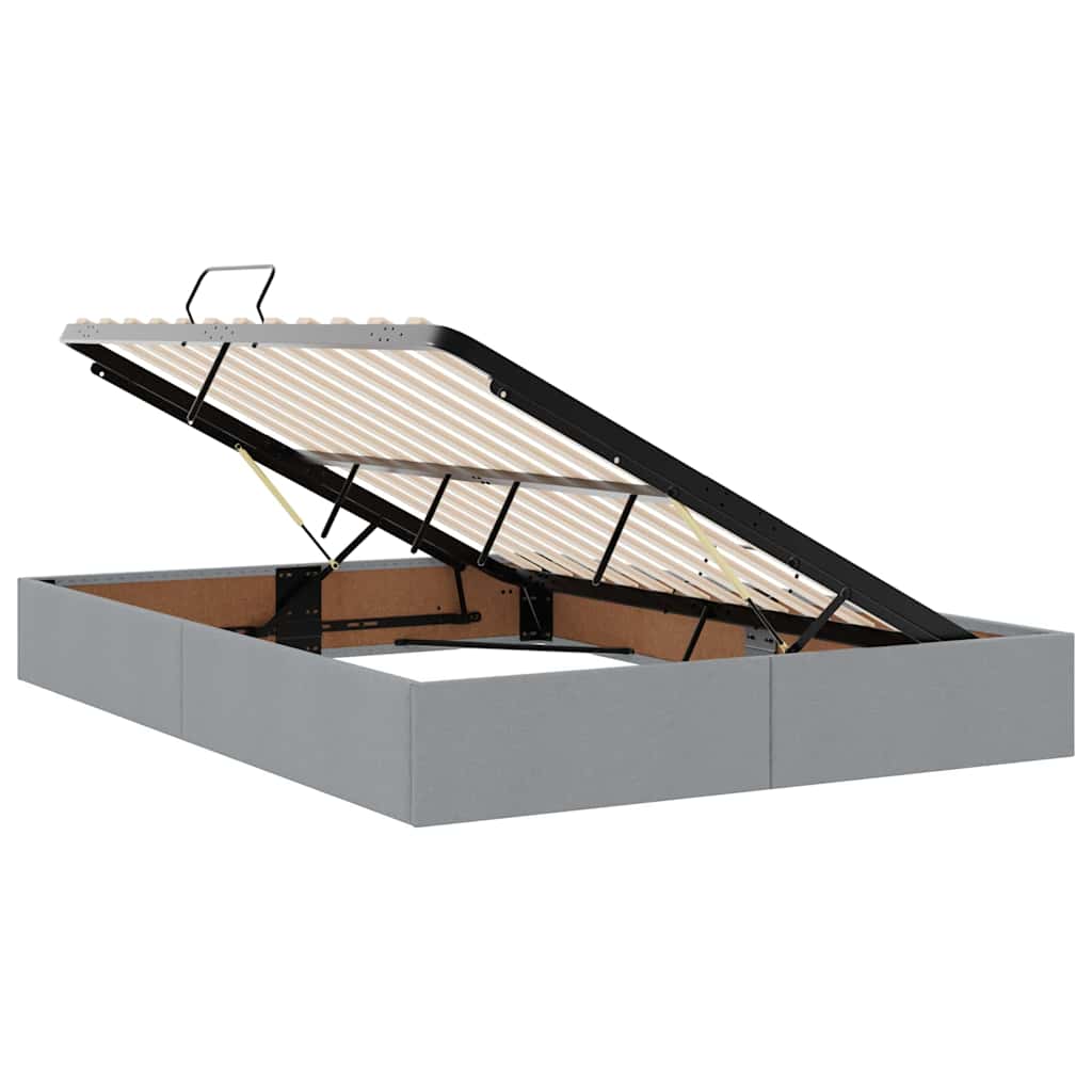 Lit avec rangement et matelas gris clair 140 x 200 cm velours - 6