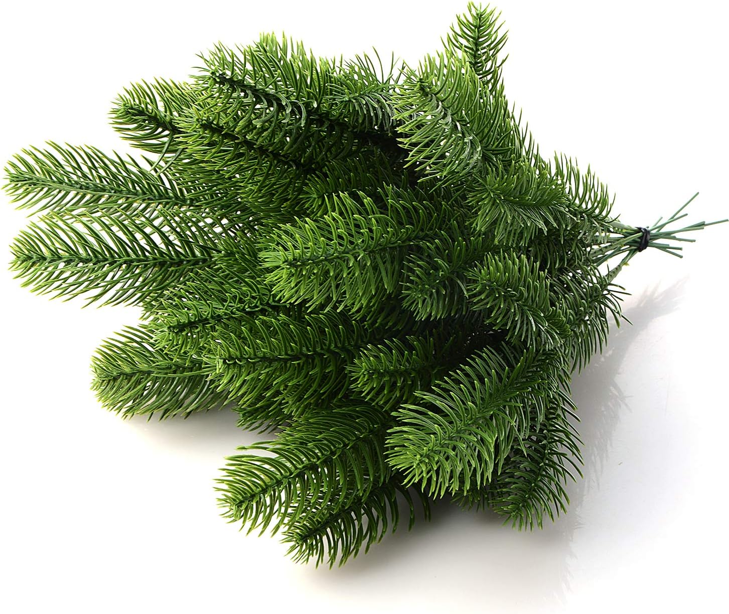 Sztuczne gałązki sosny, sztuczne gałązki jodły, sztuczne gałązki świerkowe, igły, girlandy, PVC, 30 sztuk, 24x8cm