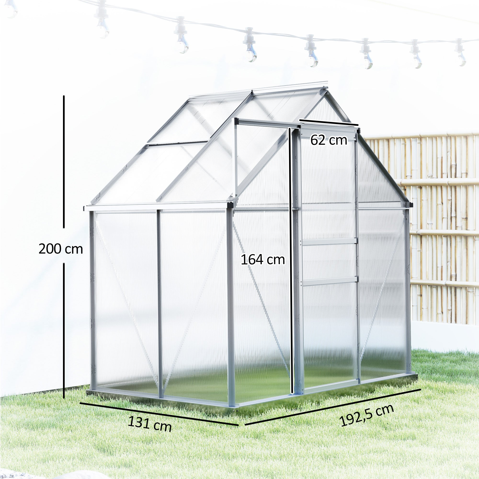 Serre de jardin polycarbonate Outsunny - 3