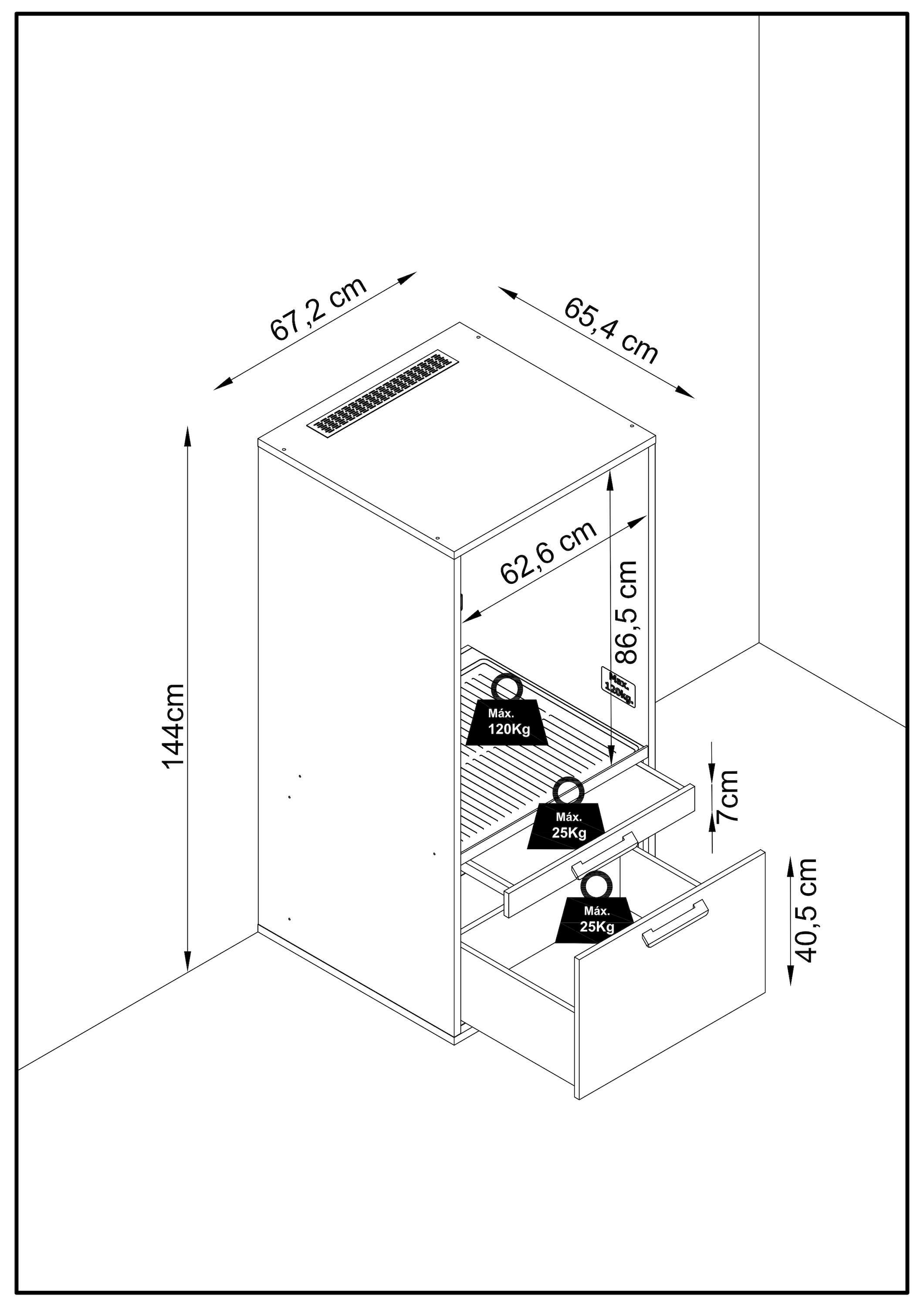 Mueble armario para lavadora T-BATH 67,2x144cm roble - 4