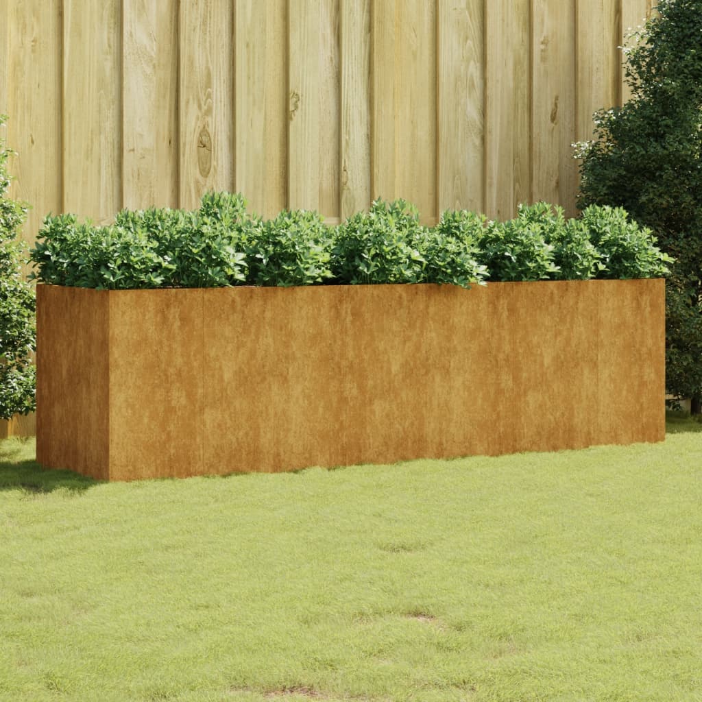 Jardinière - Lit surélevé de jardin - Pot de fleurs 280x80x80 cm acier corten Couleur évolue n962l - 2