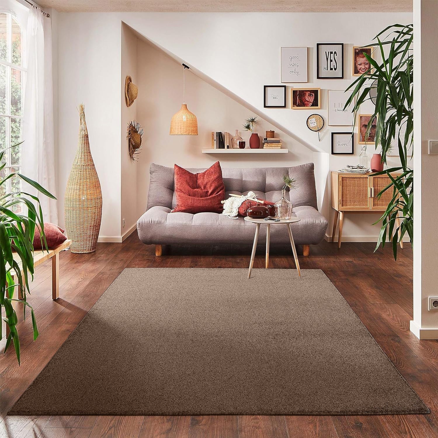 Tapis uni de Salon Chambre Relax Sobre et Epuré - Mocca 120 x 170 cm - 2