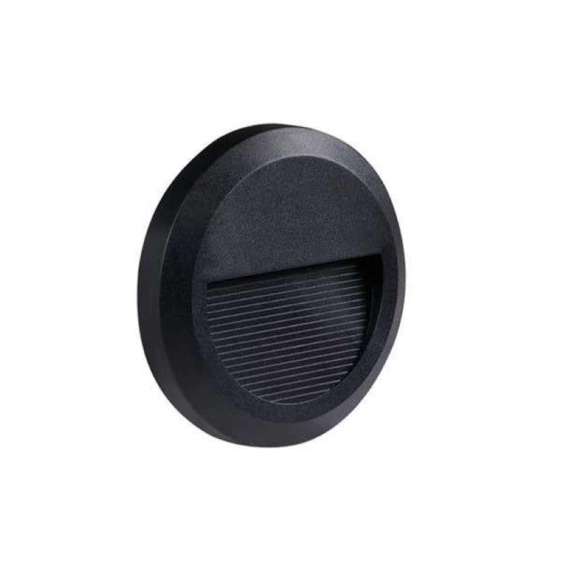 Balise LED saillie Ronde 2W 220V 55° Noire IP65 pour Escalier - Blanc Neutre 4000K - 5500K - SILAMP - 2