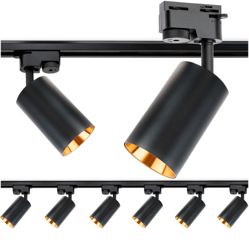 Zestaw Szyna Lumiled Oświetleniowa Szynoprzewód 2m + 6x Reflektor Szynowy GU10 Czarno Złoty