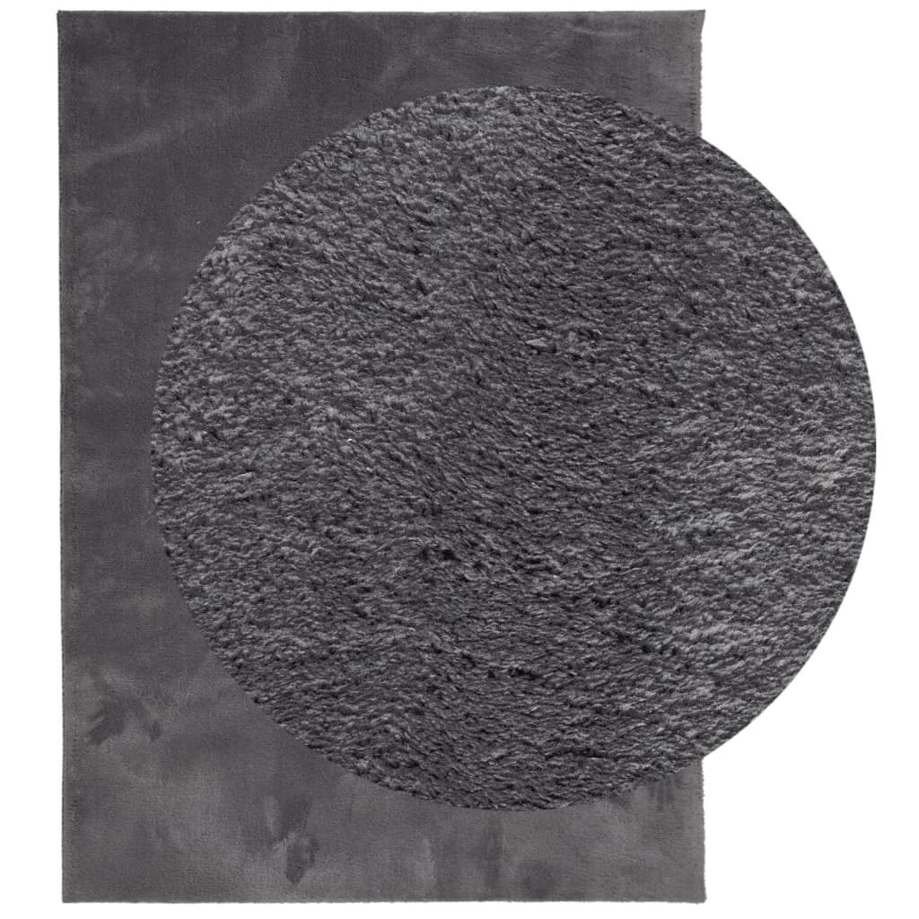 Tapis HUARTE à poils courts doux lavable anthracite 160x230 cm - 3