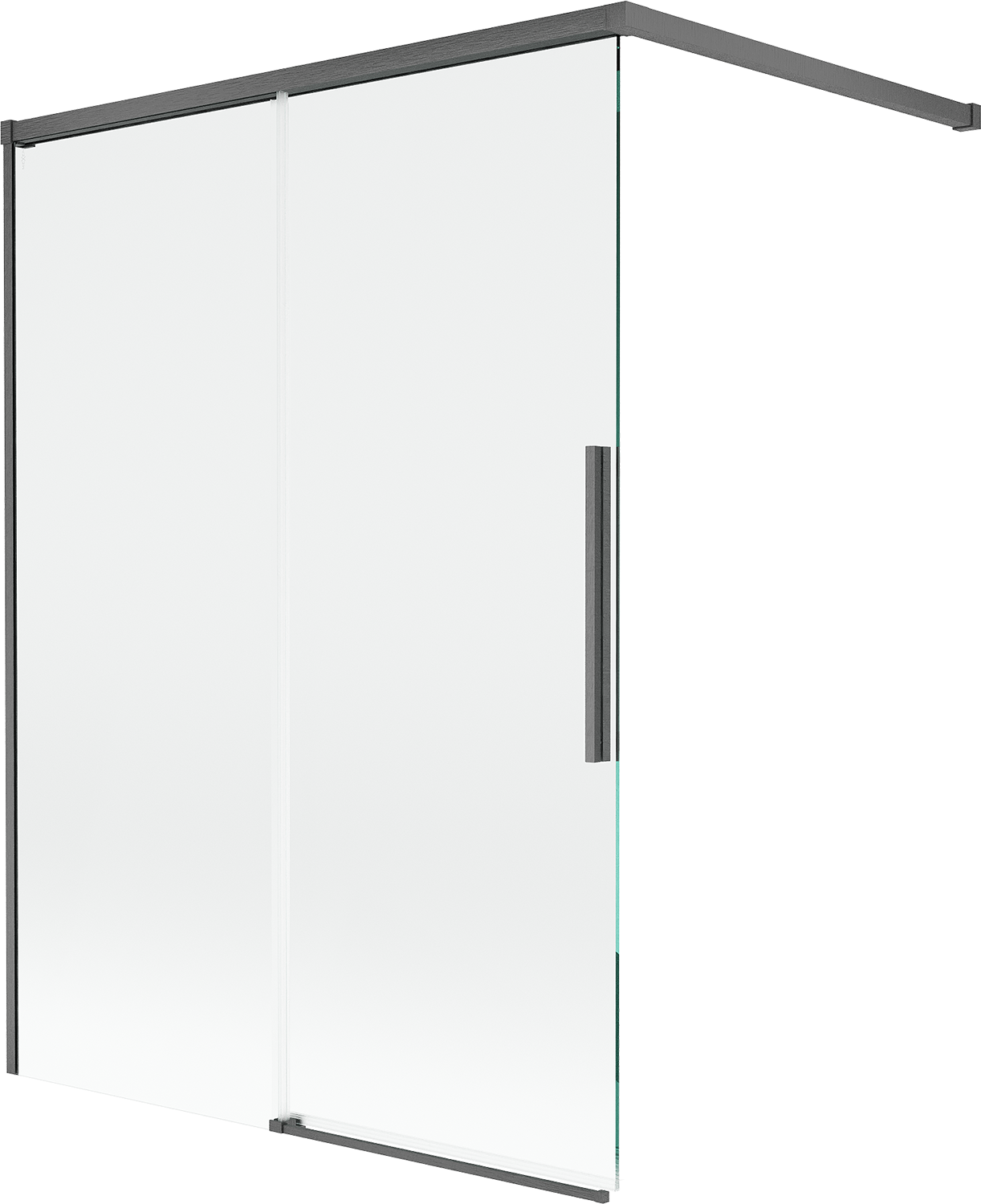 Mexen Rox parawan nawannowy 2-skrzydłowy rozsuwany 120 x 150 cm, transparent, gun gray szczotkowany - 8C9-100-003-66-00
