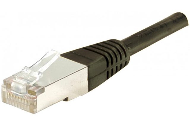 Câble ethernet cat6 15m blindé noir CONECTICPLUS
