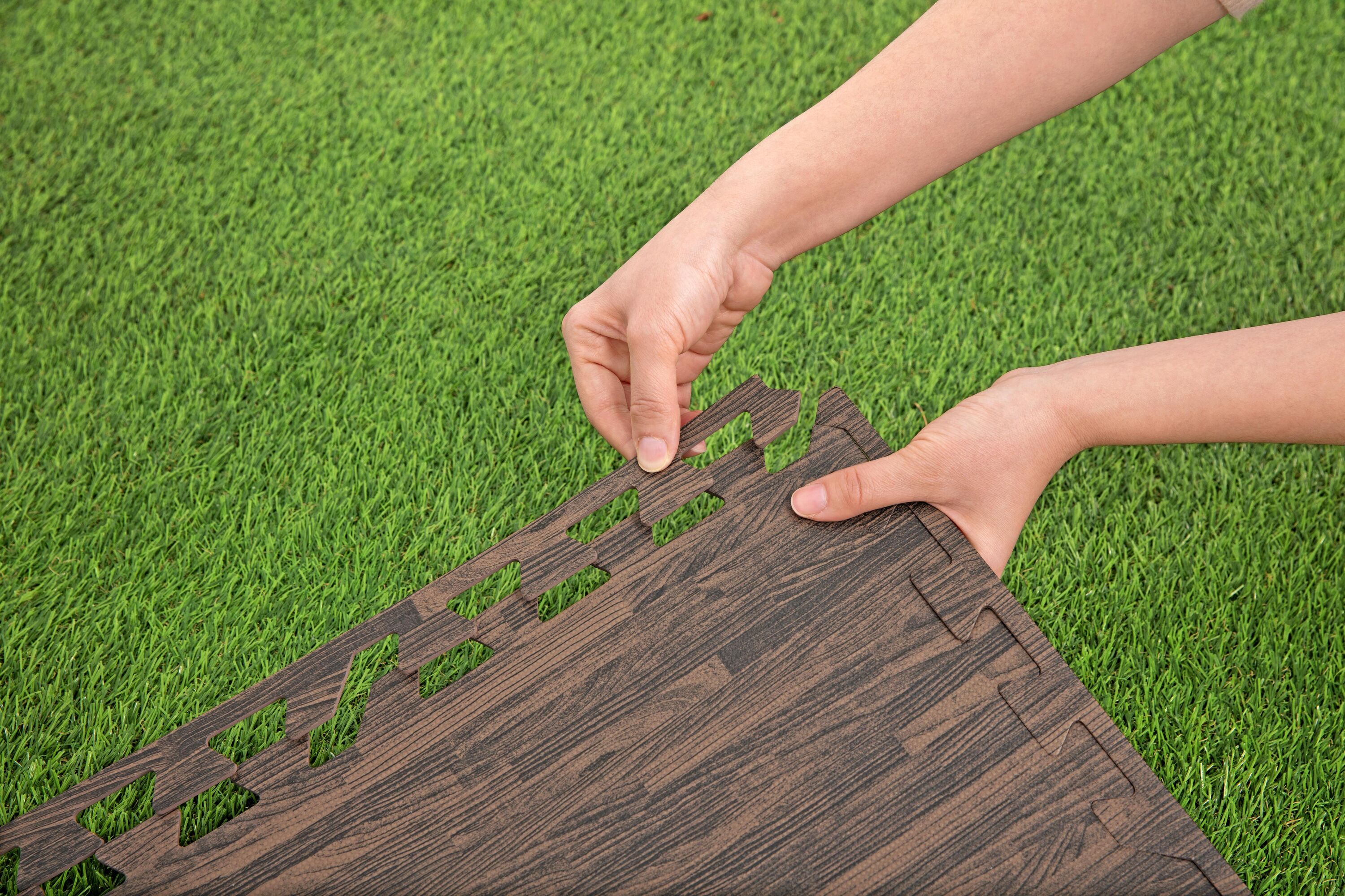 BESTWAY Tapis de sol effet bois pour piscine et spa 12 pièces 50 x 50 cm - 5