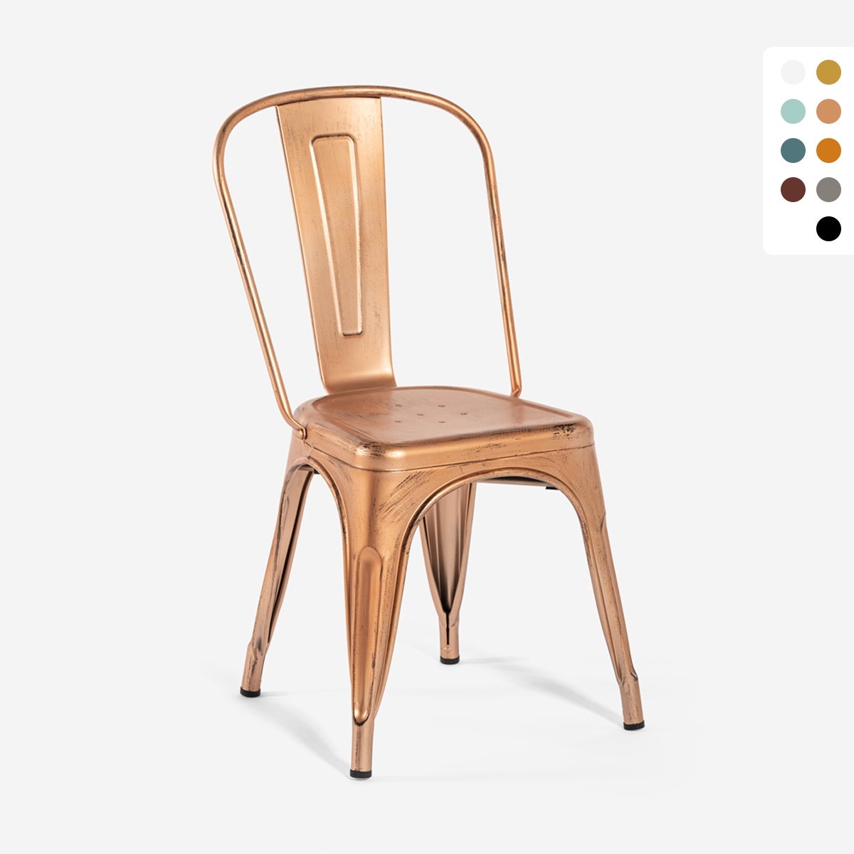 Sedie design industriale metallo vintage shabby chic stile steel