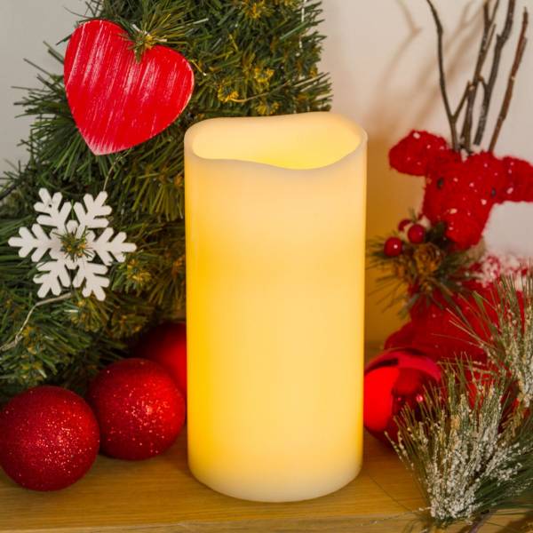 Bougie LuminalPark Avec LED - Ivoire, 30 Cm, Timer Intégré, Lumière Blanc Chaud
