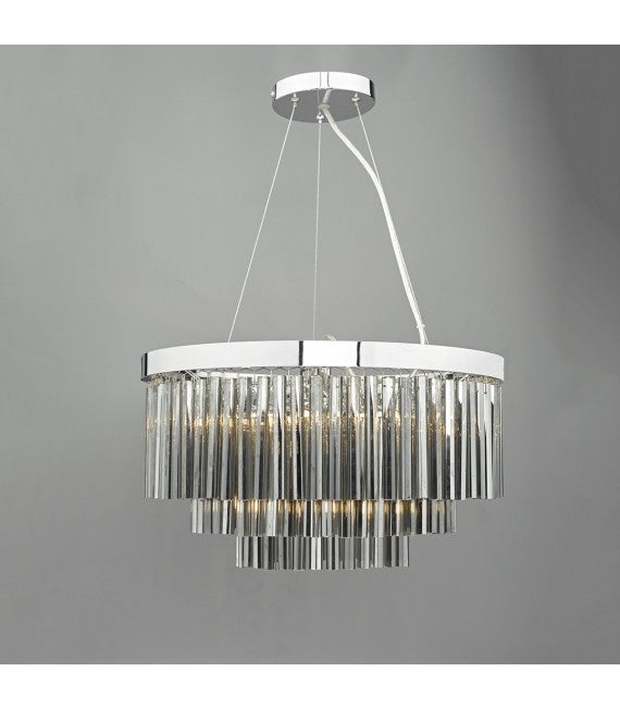 Suspension Giovana verre fumé et chrome poli 5 ampoules - 2