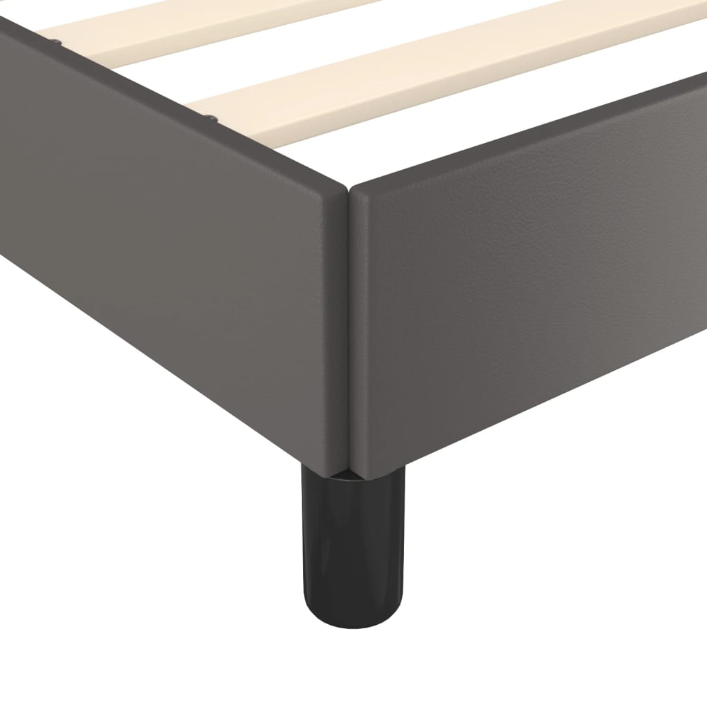Cadre de lit sans matelas, gris, 160 x 200 cm, similicuir - 8