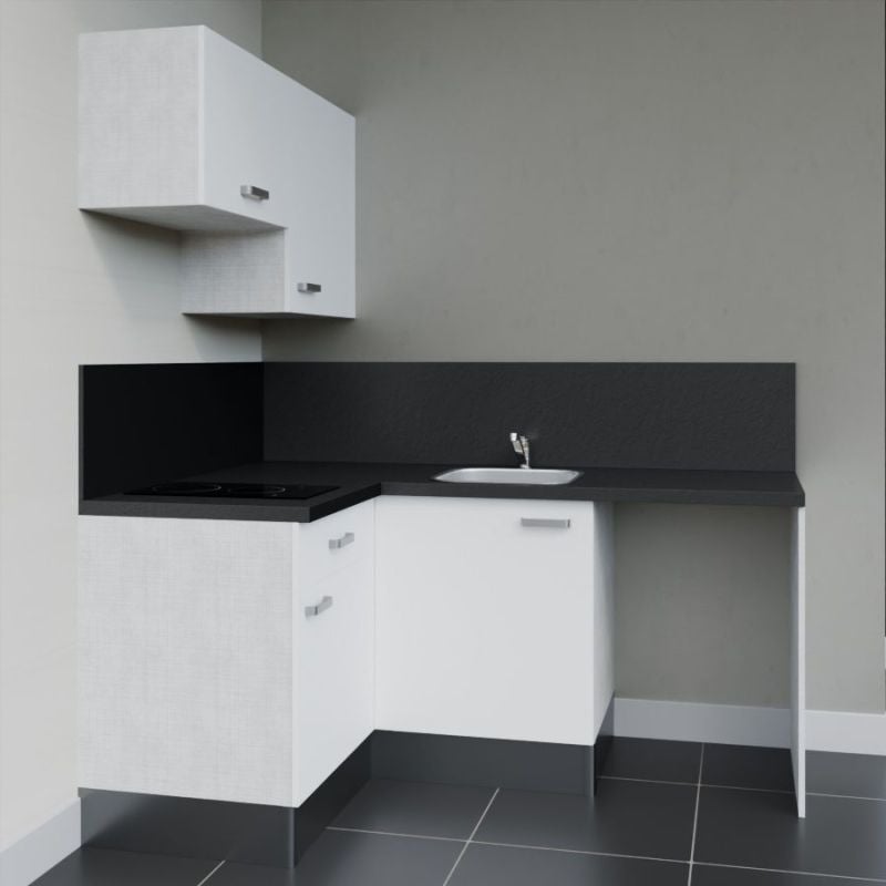 Kitchenette d'angle KA02L-PT avec plan de travail et évier - 2