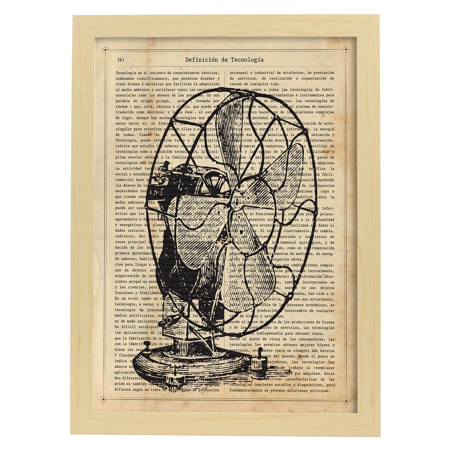 Affiches D'objets Vintage Laminer De Ventilateur Vintage Avec Des Images D'objets Vintage Avec Des Définitions En Espagnol Châssis Blanc A3 - 2