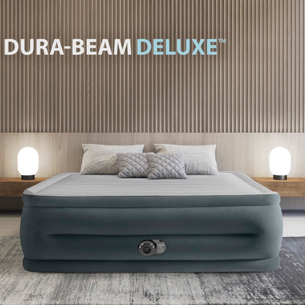 Intex Dura-Beam Deluxe Comfort Plush Airbed Cama De Aire De Felpa Con Bomba Interna Modelo 2021