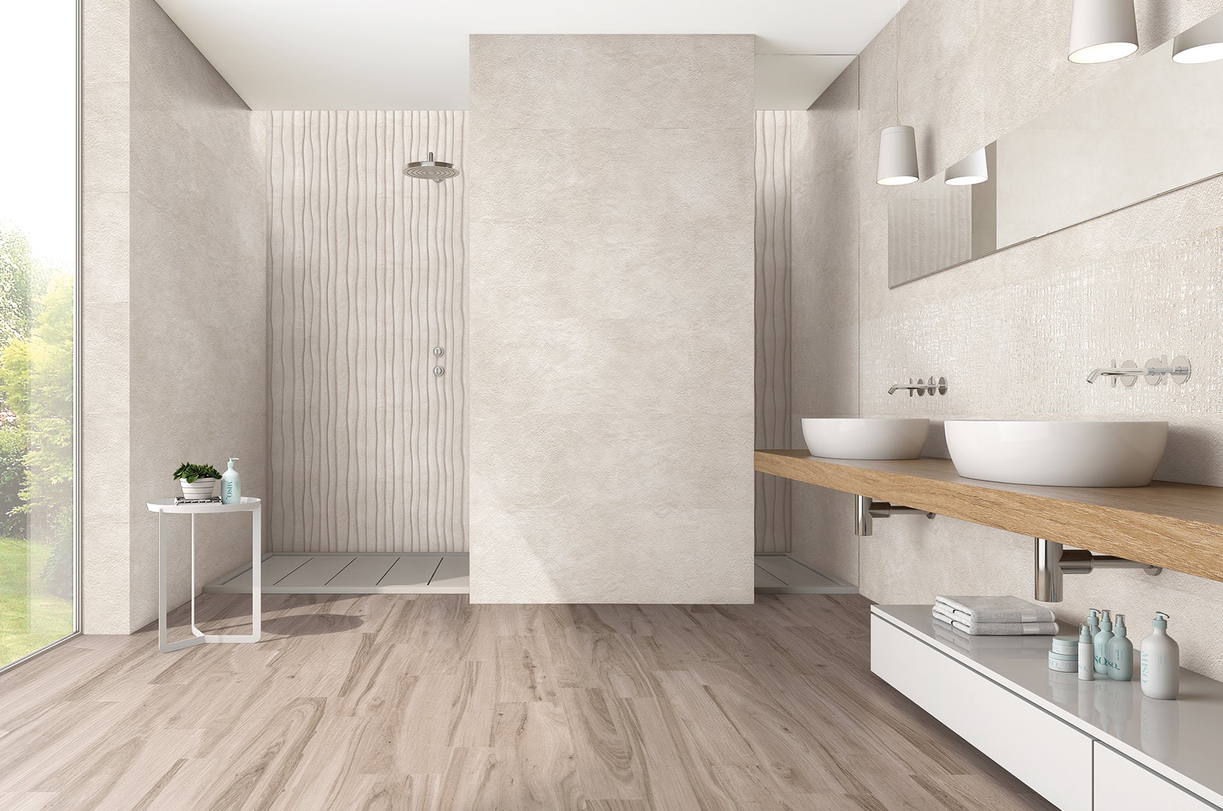 Azulejo cerámico efecto piedra Sumionic White 40x120 | Leroy Merlin