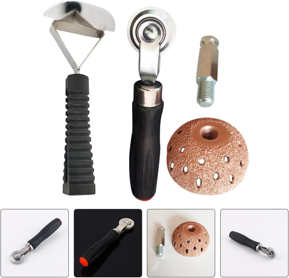 Kit de Réparation de Pneus 42 Mèches Rouleau Antibruit Manuel Tête de Meulage de Bol Racloir et Levier Basse Vitesse Outils Compacts pour Dépannage - 5