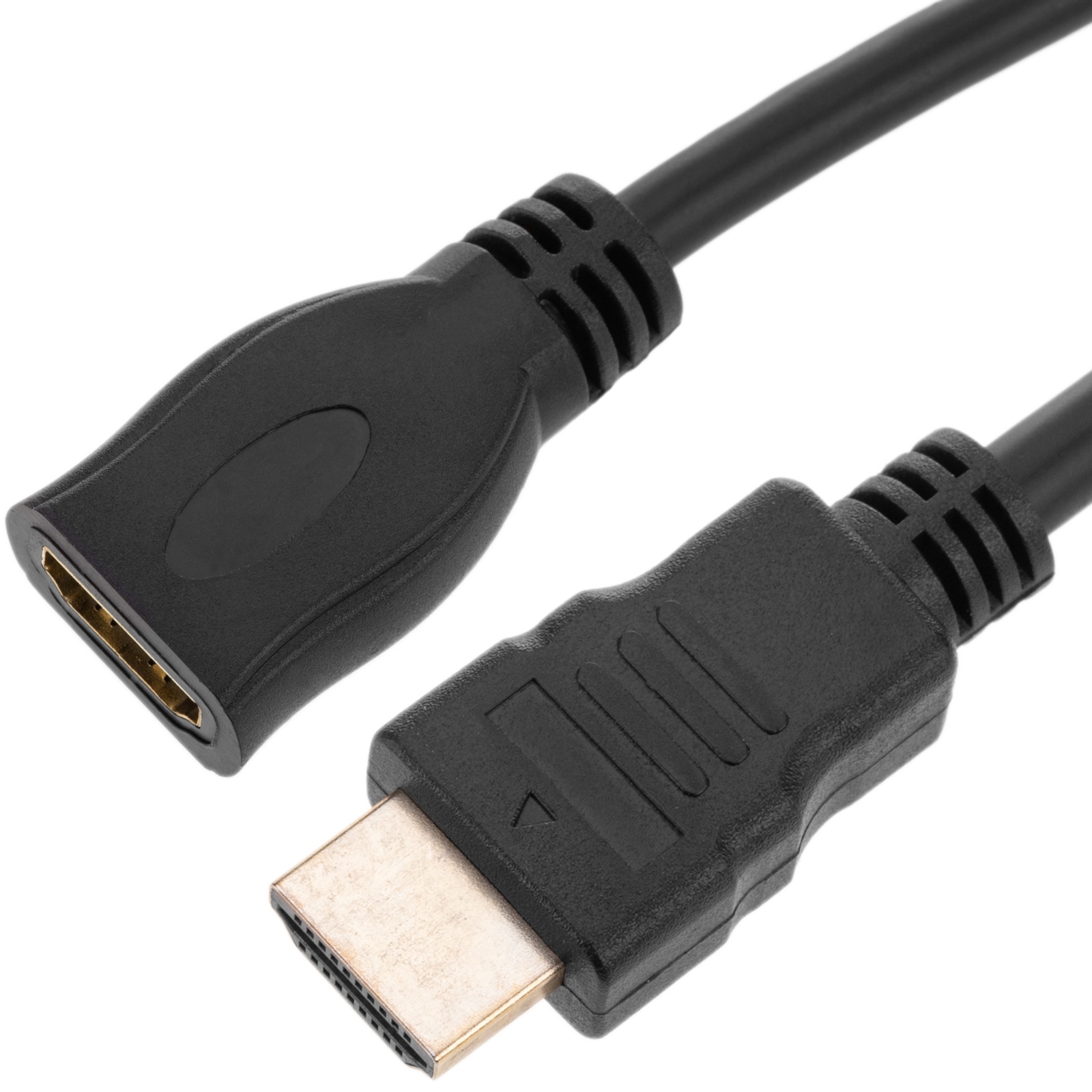 Cable HDMI 1.4 de 20 cm de largo con conexion HDMI A macho a HDMI hembra de color negro Leroy Merlin